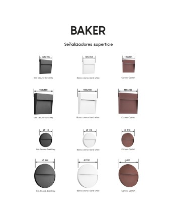 BAKER * SEÑALIZADOR REDONDO 6W 3000K CORTEN